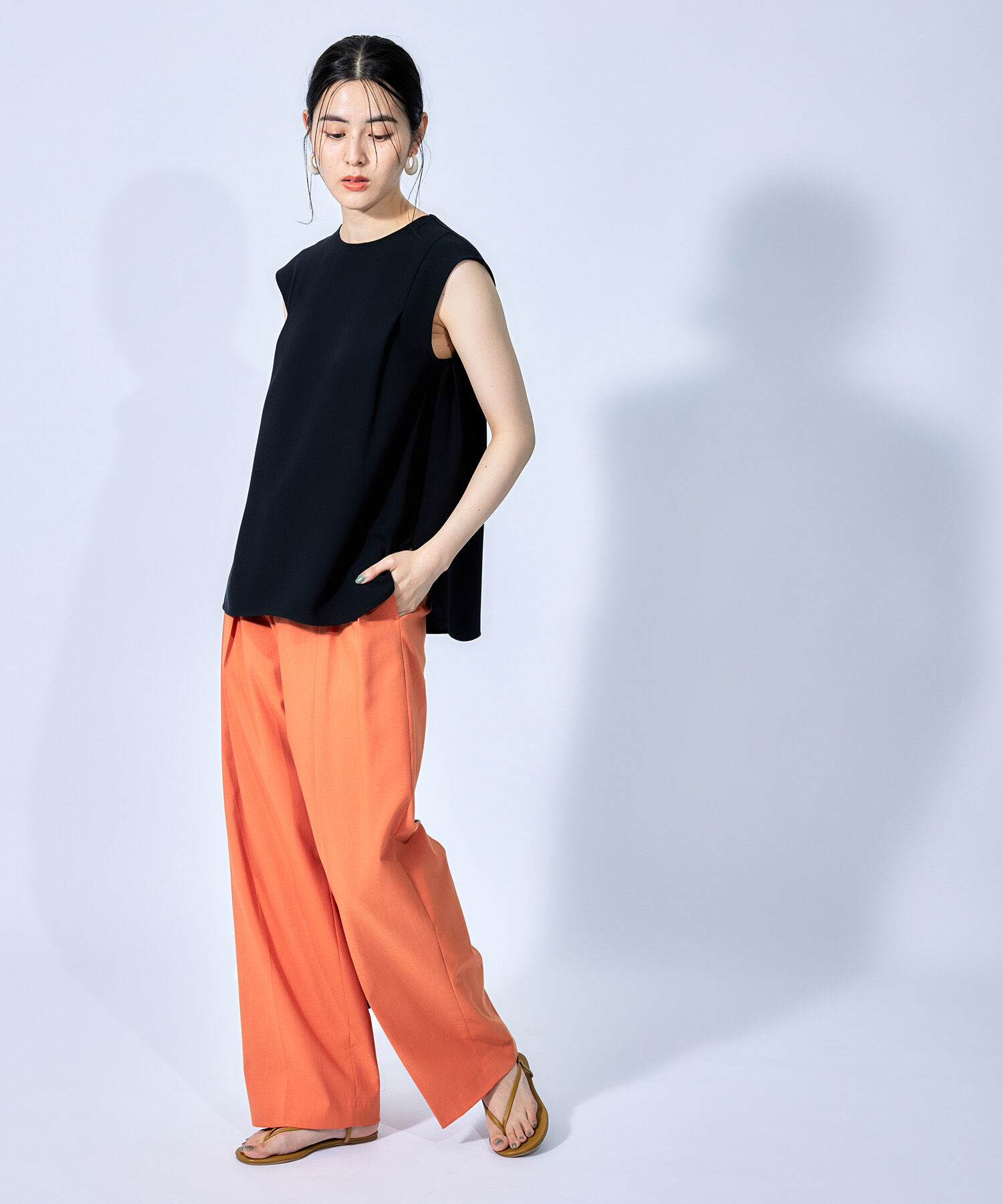 ROPE「ハイツイストフレンチスリーブブラウス」|シャツ・ブラウス|