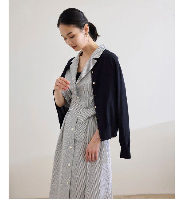ROPE「【洗える】オーガニックコットンハイゲージカーディガン」|カーディガン|