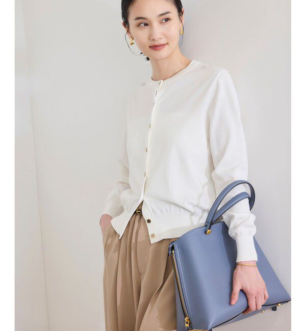 ROPE「【洗える】オーガニックコットンハイゲージカーディガン」|カーディガン|