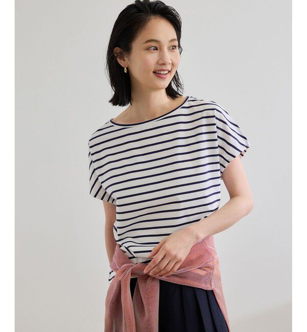 ROPE「【洗える】スーピマコットン アームレットＴシャツ」|Tシャツ・カットソー|