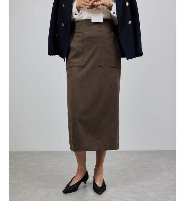 ROPE「[美人スカート]スエードポケット付きタイトスカート/イージーケア」|スカート|ブラウン(20)