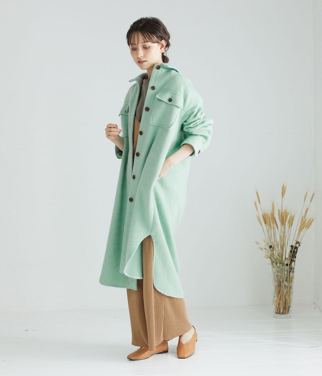 VIS「シャギーチェックCPOロングジャケット」|ミリタリージャケット|