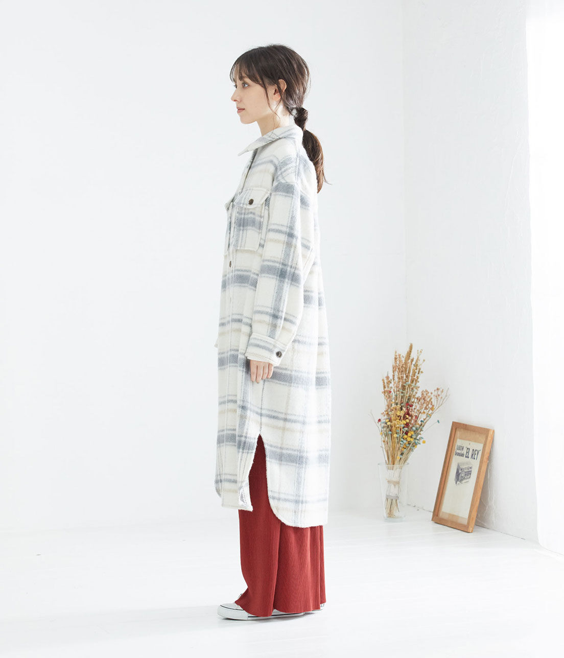 VIS「シャギーチェックCPOロングジャケット」|ミリタリージャケット|