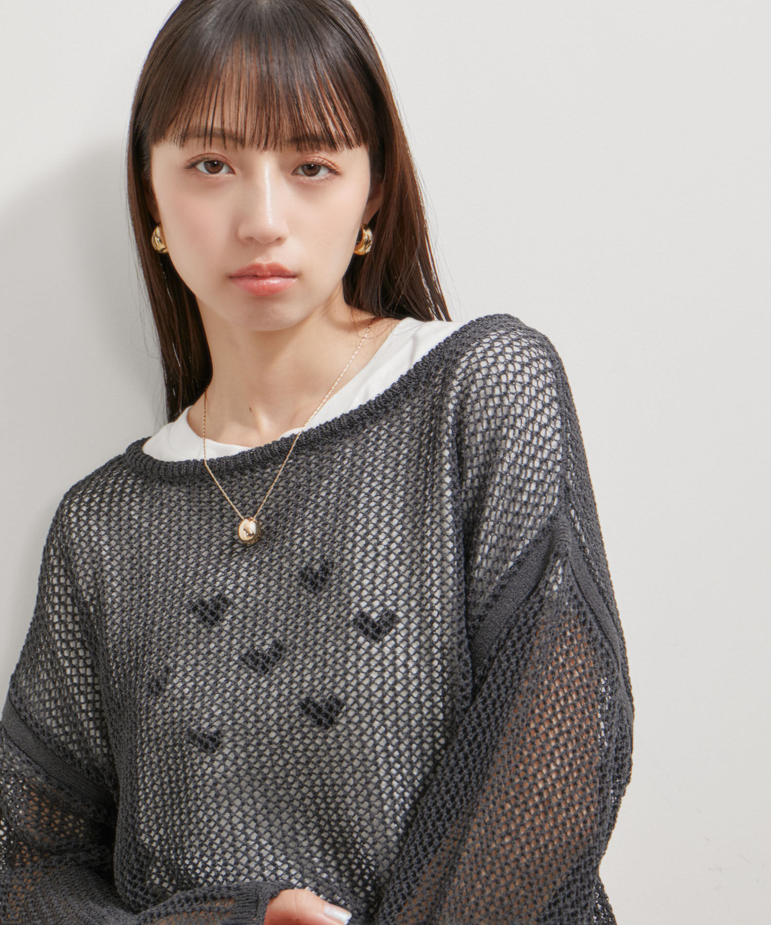 VIS「【洗える】メッシュサマーニット」|ニット・セーター|