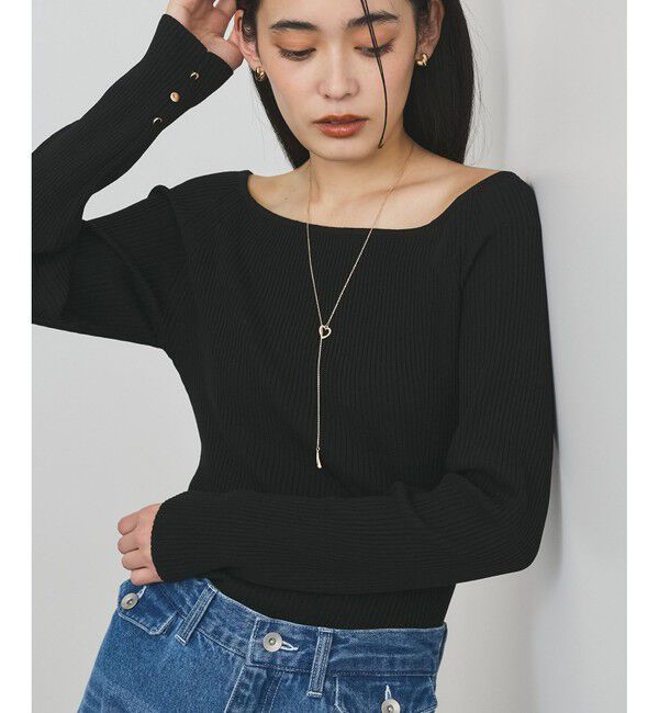 VIS「ワイドスクエアネックニット」|ニット・セーター|クロメイン