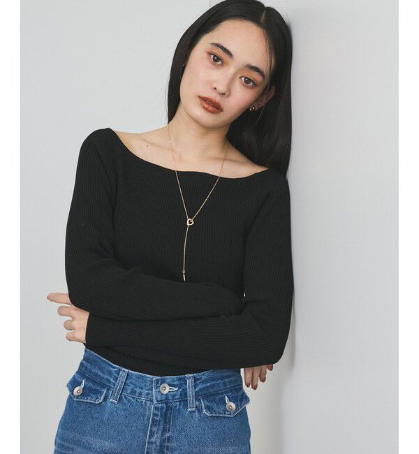 VIS「ワイドスクエアネックニット」|ニット・セーター|