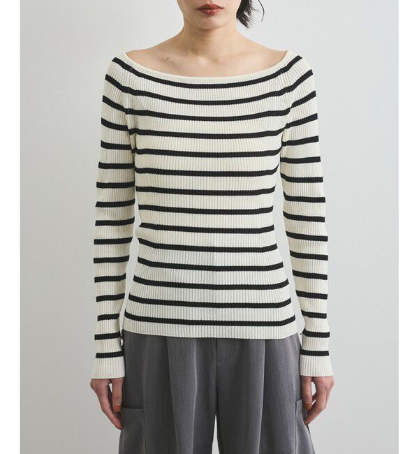 VIS「ワイドスクエアネックニット」|ニット・セーター|