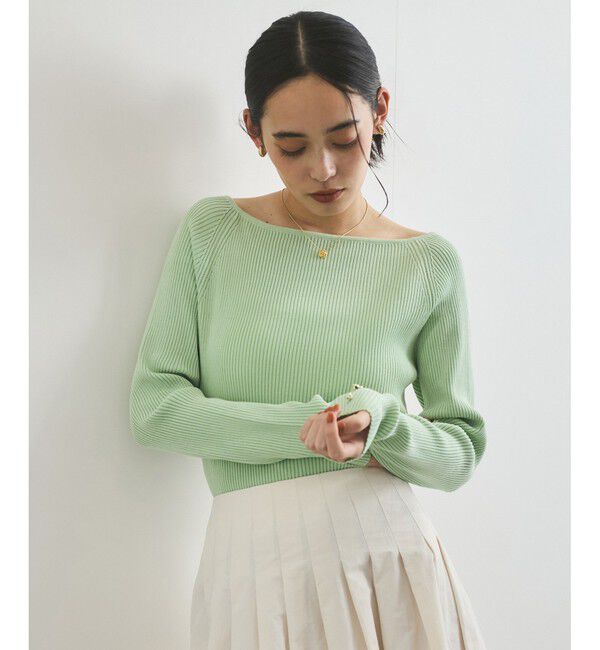 VIS「ワイドスクエアネックニット」|ニット・セーター|