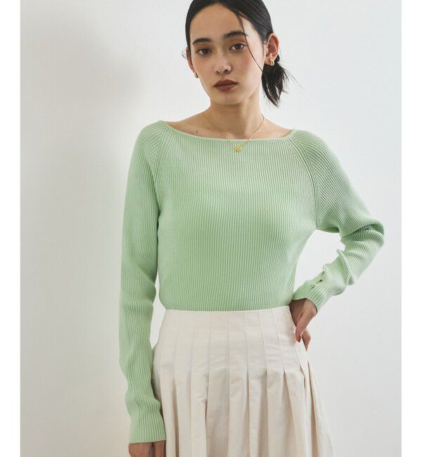 VIS「ワイドスクエアネックニット」|ニット・セーター|