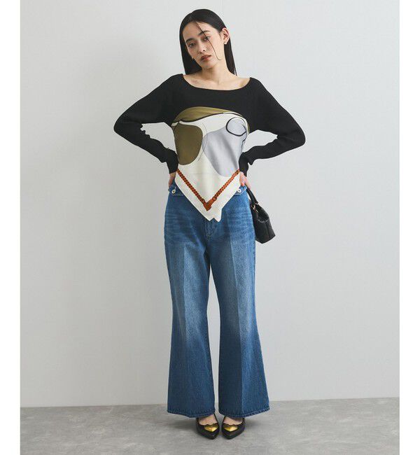 VIS「ワイドスクエアネックニット」|ニット・セーター|