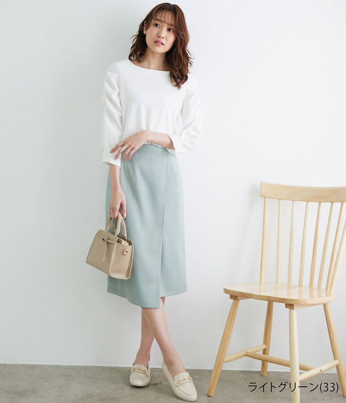 Rope&rsquo;Picnic「【UVカット＆マシンウォッシャブル】リネンライクラップスカート」|スカート|