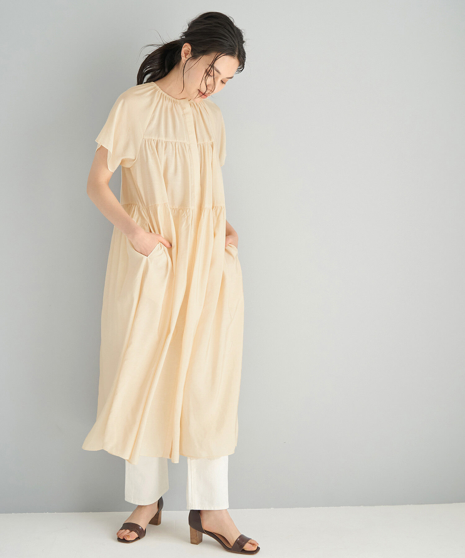 Rope&rsquo;Picnic「【emur】ティアードギャザーシャツワンピース」|その他|