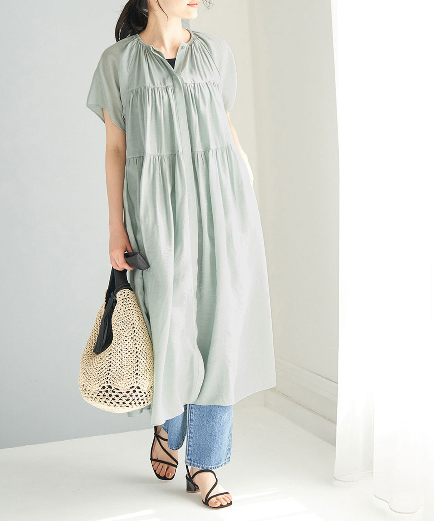 Rope&rsquo;Picnic「【emur】ティアードギャザーシャツワンピース」|その他|