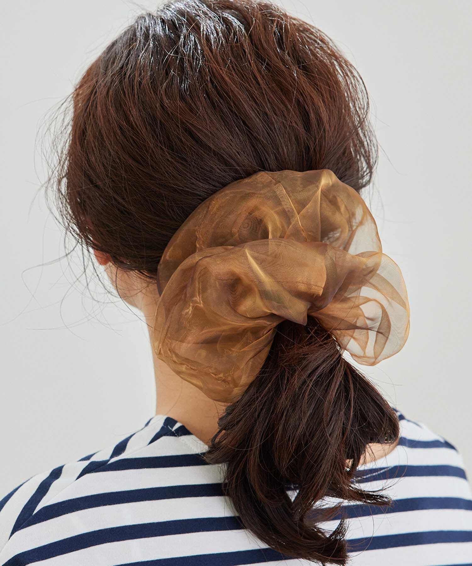 ROPE PICNIC PASSAGE「オーガンジービッグシュシュ」|ヘアゴム・シュシュ|ブラウン(22)