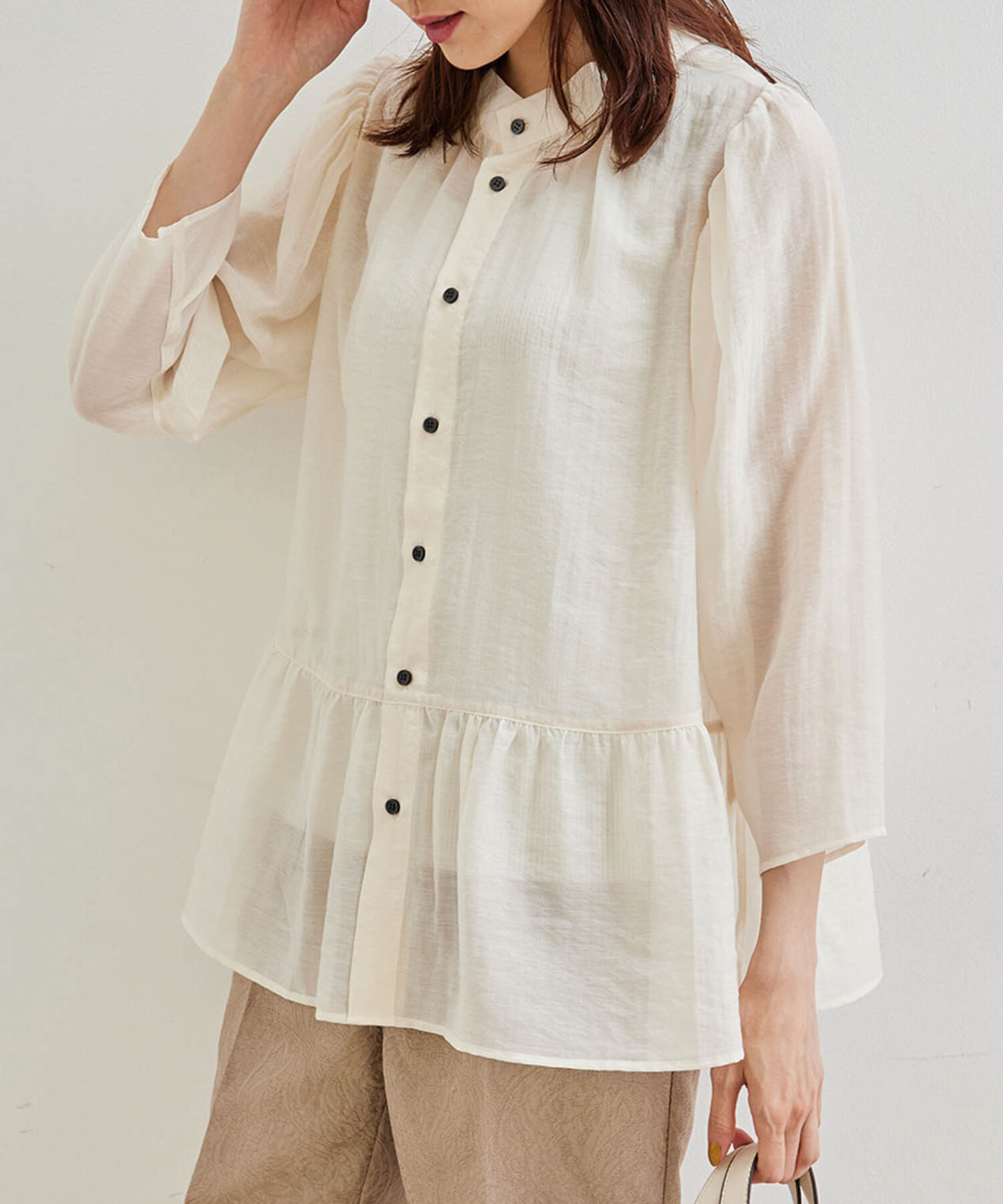 Rope&rsquo;Picnic「【2WAY】ボリュームスリーブシアーブラウス」|シャツ・ブラウス|ホワイト(10)