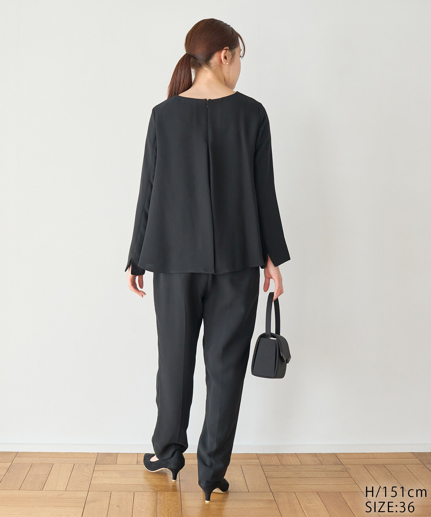 Rope&rsquo;Picnic「Black Formal　ブラウスレイヤード風オールインワン」|オールインワン|