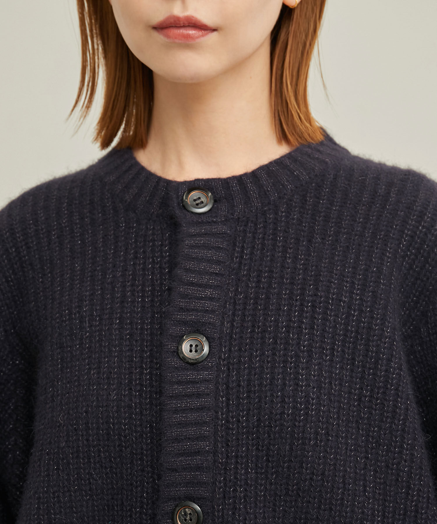 Rope&rsquo;Picnic「【emur/エミュール】FOX混アゼ編ボリューム袖カーディガン」|カーディガン|