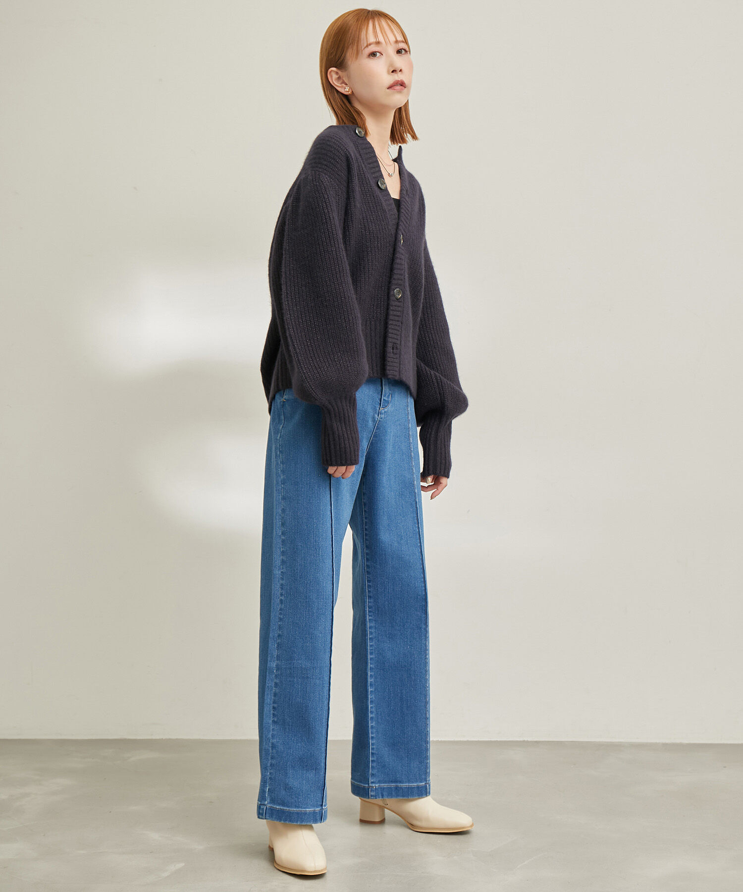 Rope&rsquo;Picnic「【emur/エミュール】FOX混アゼ編ボリューム袖カーディガン」|カーディガン|