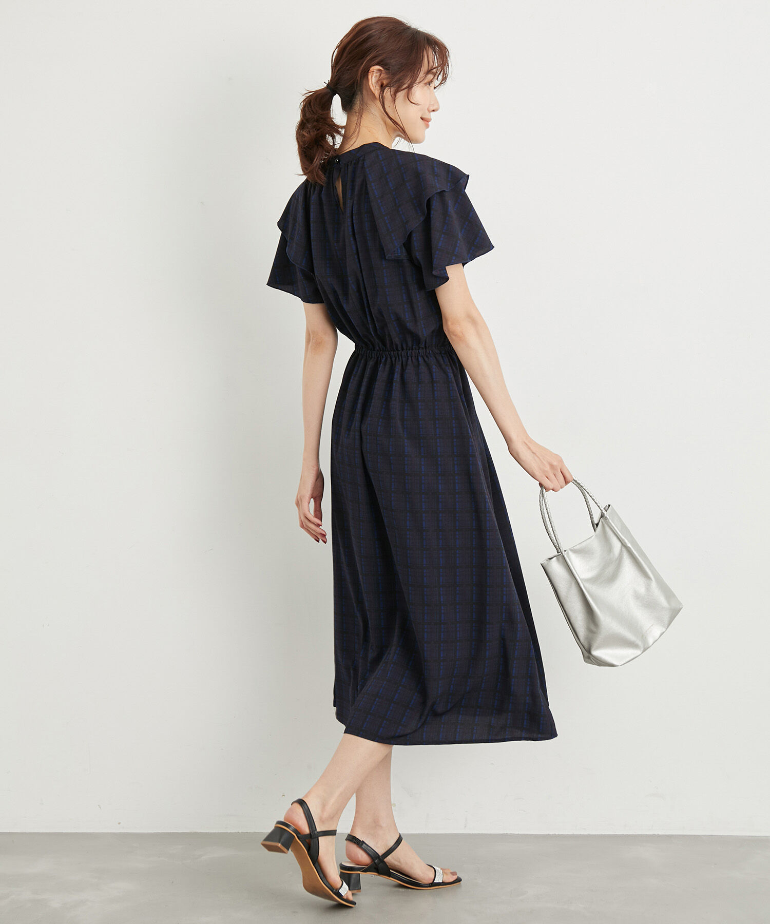 Rope&rsquo;Picnic「リンクコーデ/アソート柄ラッフルスリーブワンピース」|ワンピース|