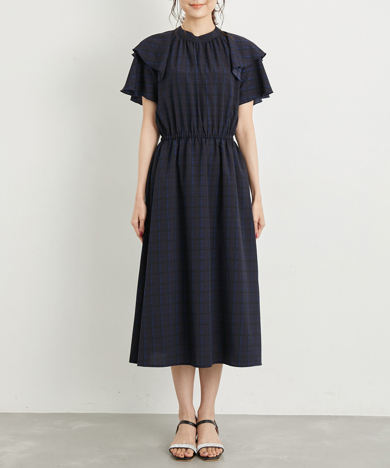 Rope&rsquo;Picnic「リンクコーデ/アソート柄ラッフルスリーブワンピース」|ワンピース|