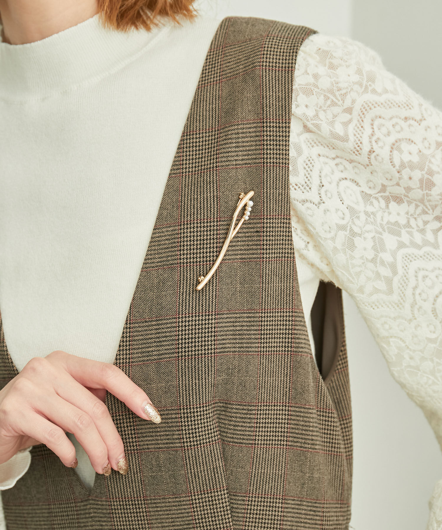 ROPE PICNIC PASSAGE「スリムメタルパールポイントブローチ」|ブローチ・コサージュ|