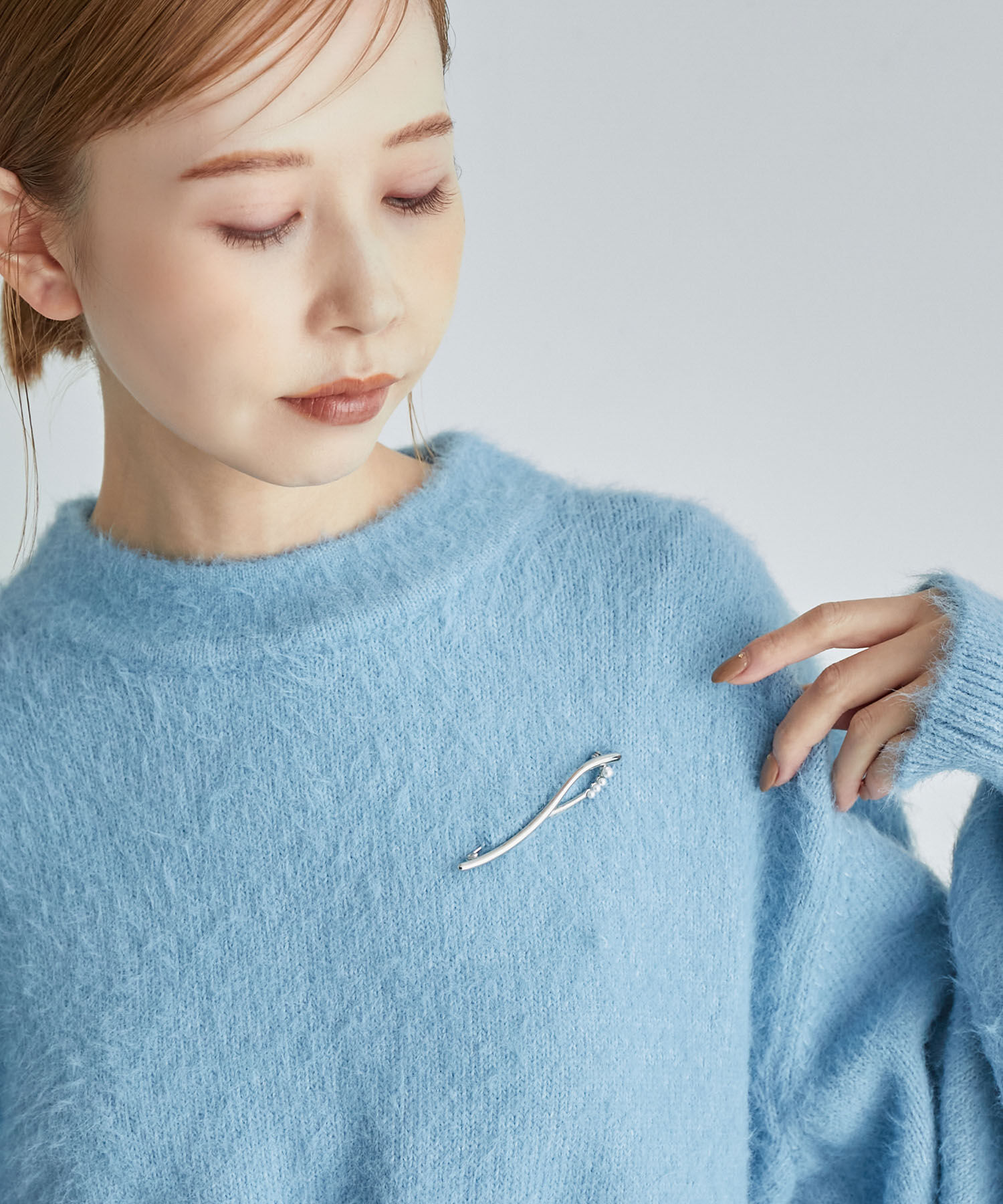 ROPE PICNIC PASSAGE「スリムメタルパールポイントブローチ」|ブローチ・コサージュ|シルバー(93)