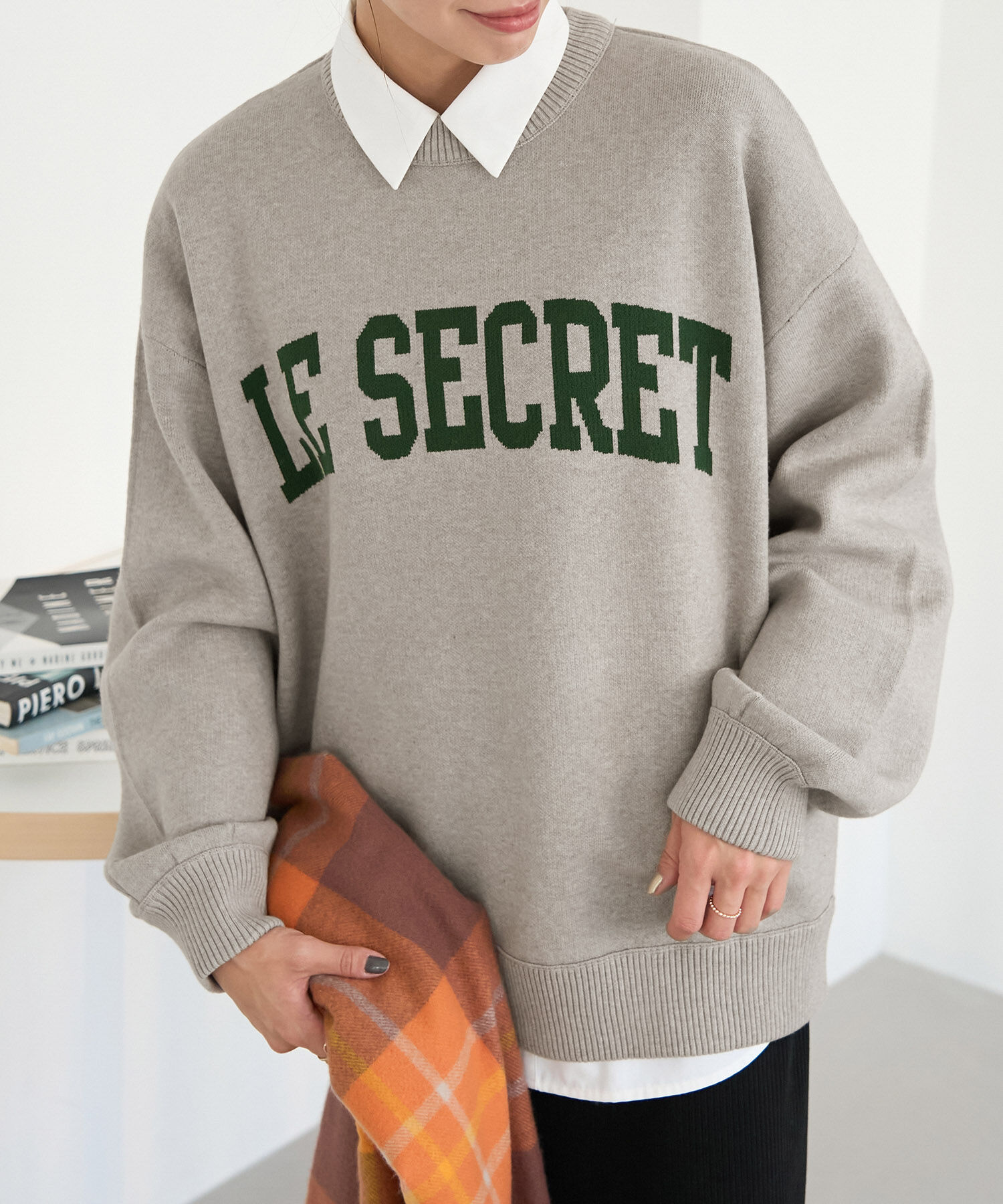 ROPE' PICNIC R「スウェットライクニットプルオーバー」|ニット・セーター|ライトグレー(08)