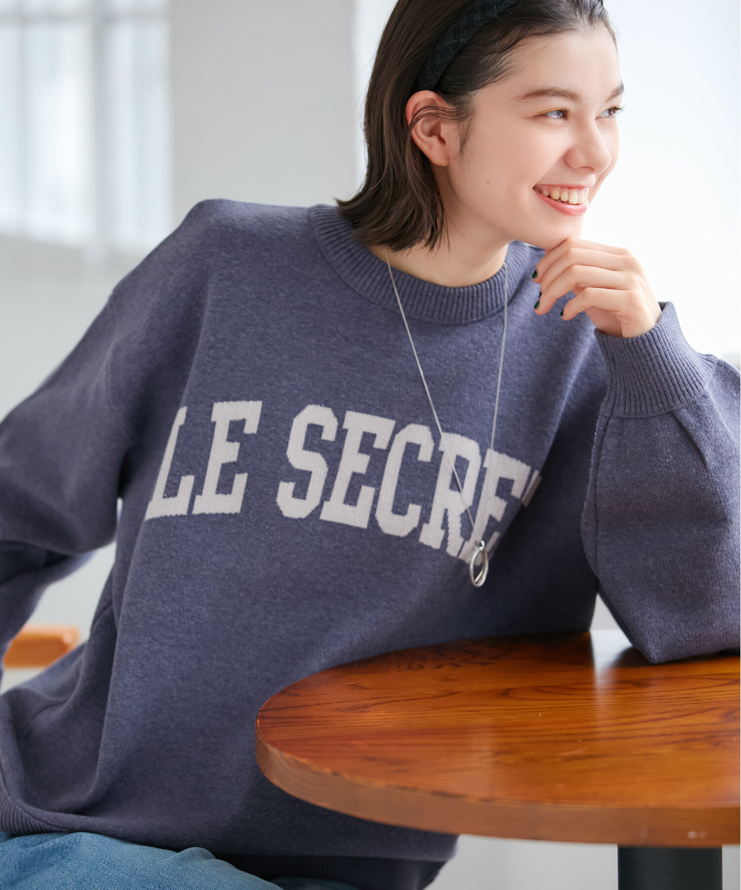 ROPE' PICNIC R「スウェットライクニットプルオーバー」|ニット・セーター|ブルー系(45)