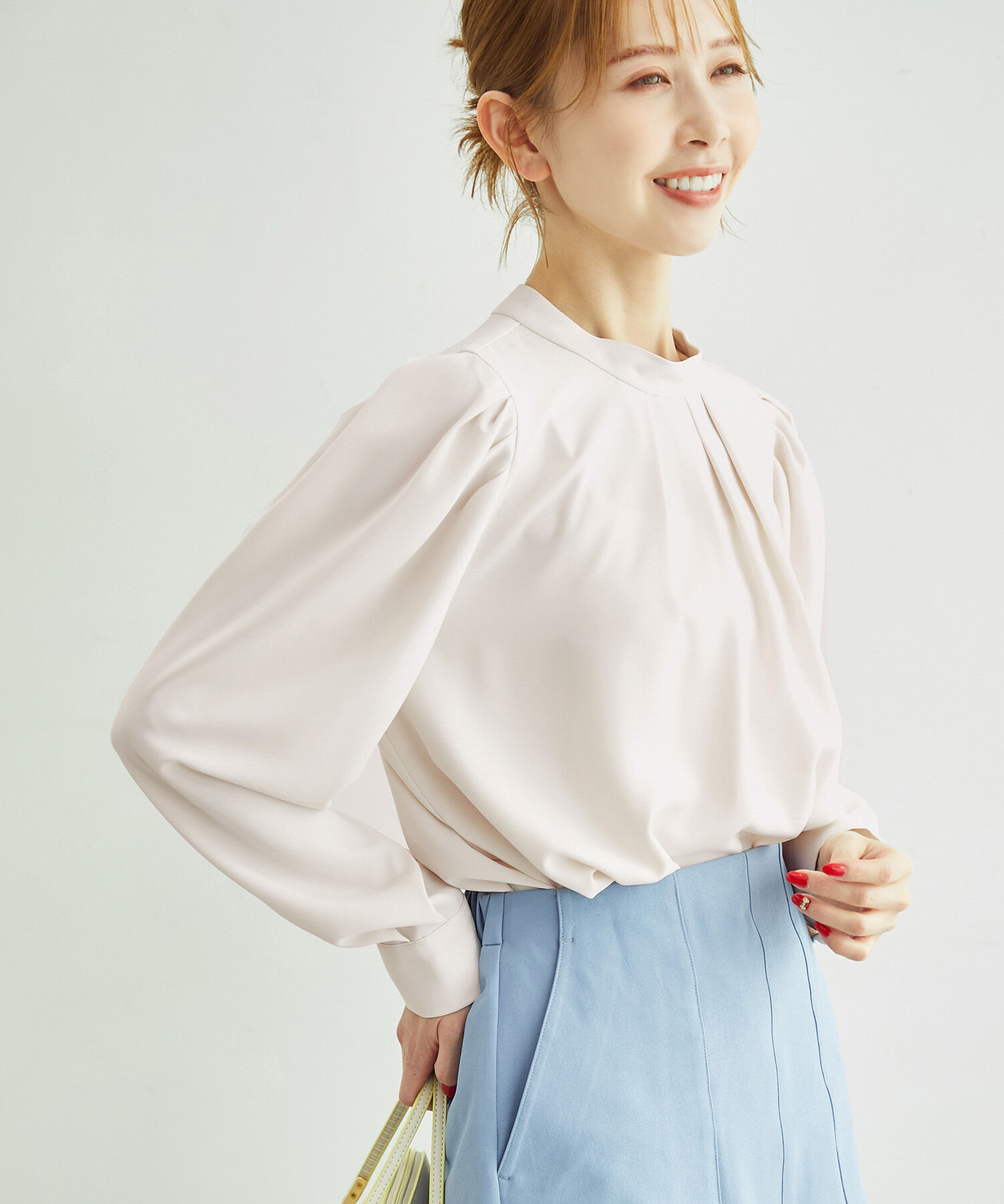 Rope&rsquo;Picnic「白からの解放！多機能ブラウス/タックボリュームブラウス」|シャツ・ブラウス|ローズピンク(64)