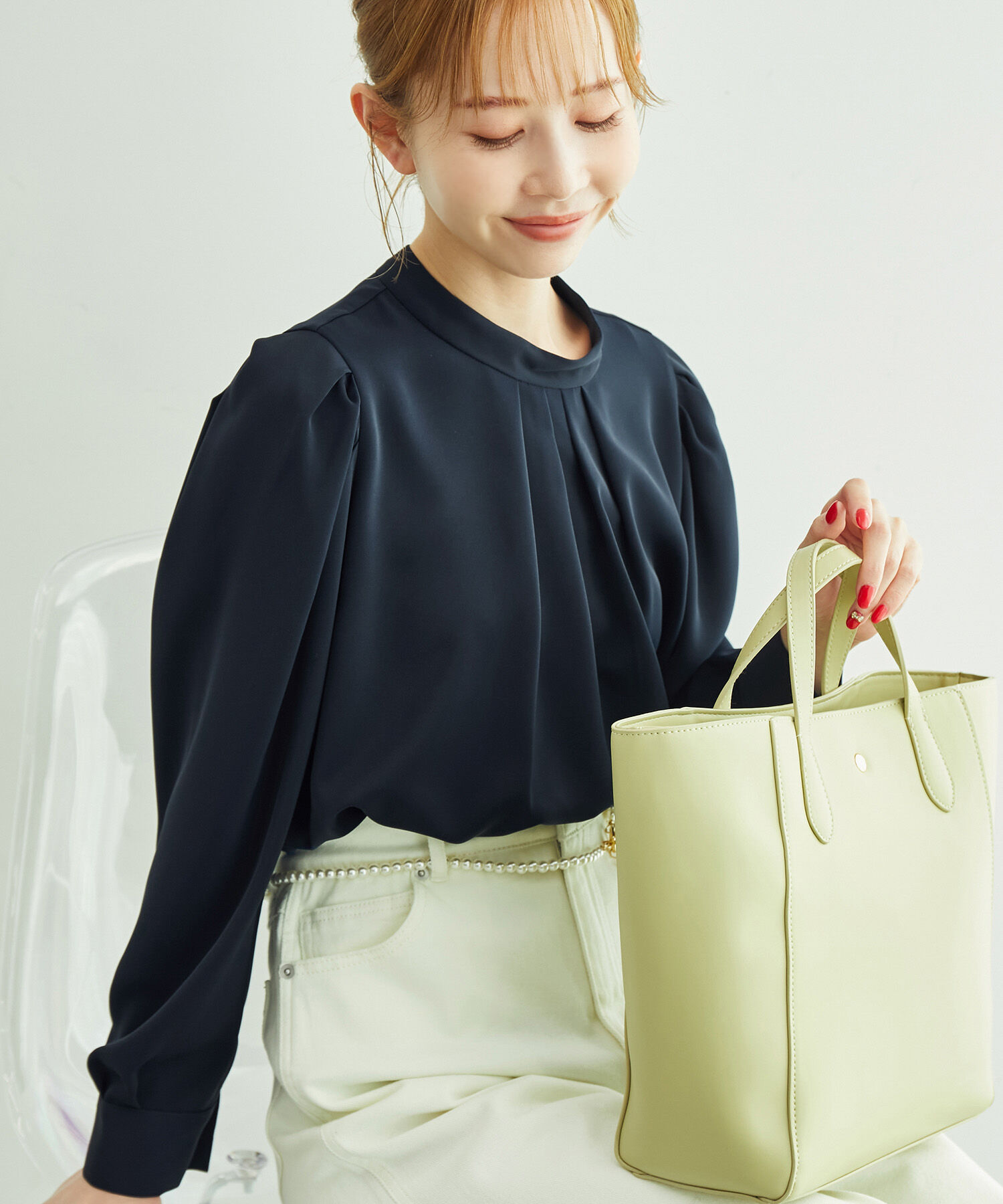 Rope&rsquo;Picnic「白からの解放！多機能ブラウス/タックボリュームブラウス」|シャツ・ブラウス|