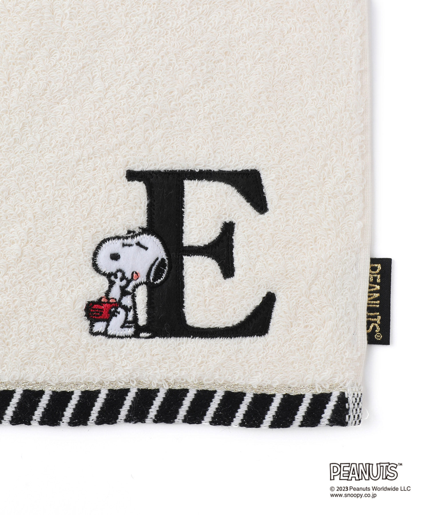 ROPE PICNIC PASSAGE「【PEANUTS】スヌーピーふわふわイニシャルミニタオル」|ハンカチ|