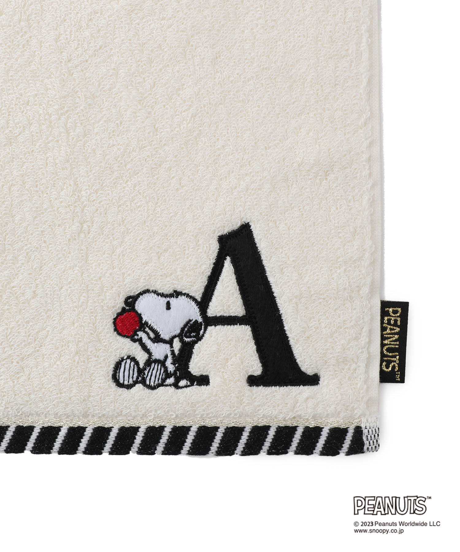 ROPE PICNIC PASSAGE「【PEANUTS】スヌーピーふわふわイニシャルミニタオル」|ハンカチ|