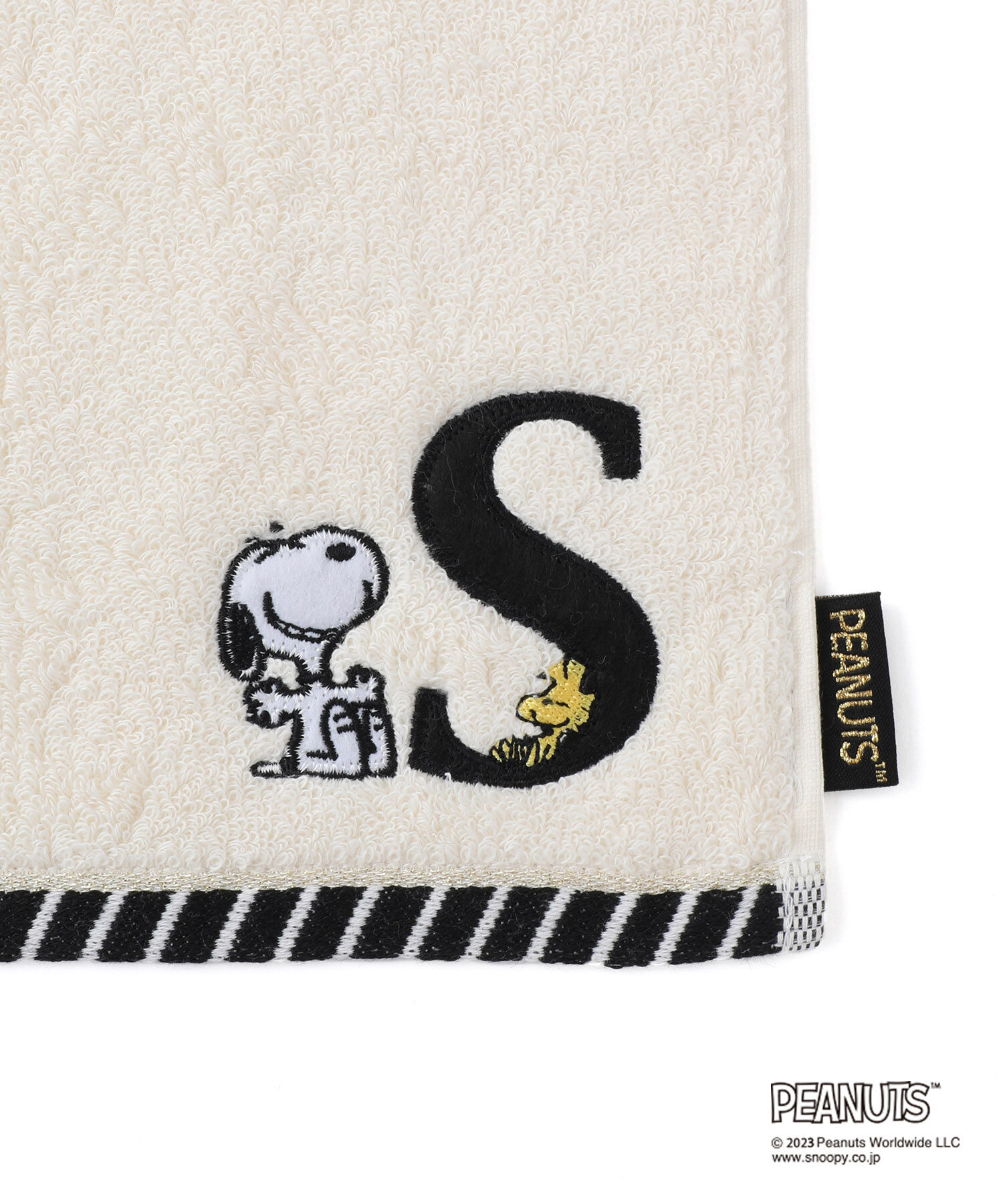 ROPE PICNIC PASSAGE「【PEANUTS】スヌーピーふわふわイニシャルミニタオル」|ハンカチ|