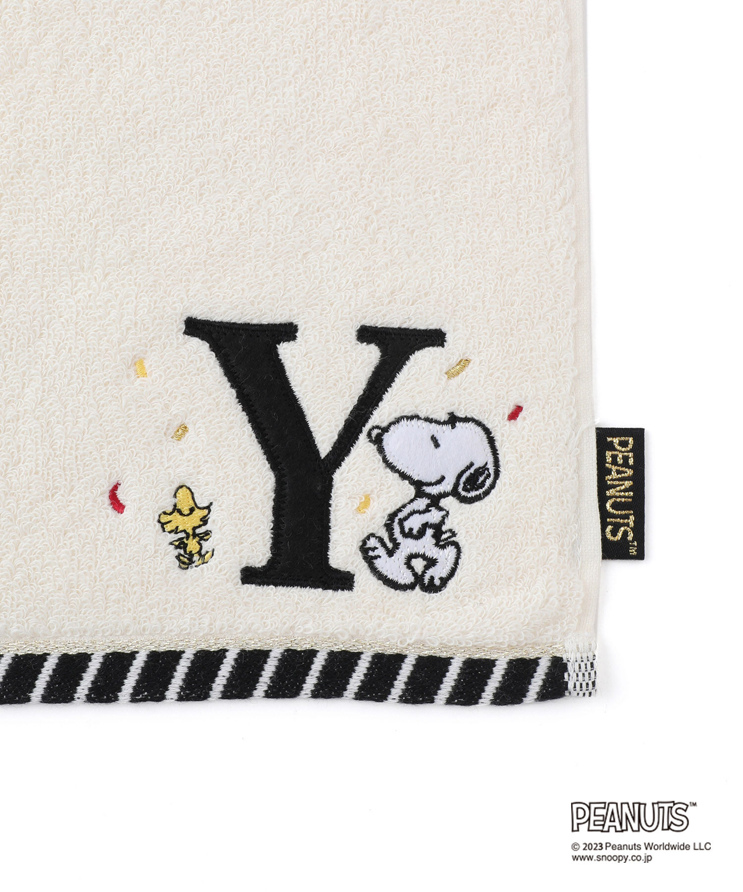 ROPE PICNIC PASSAGE「【PEANUTS】スヌーピーふわふわイニシャルミニタオル」|ハンカチ|