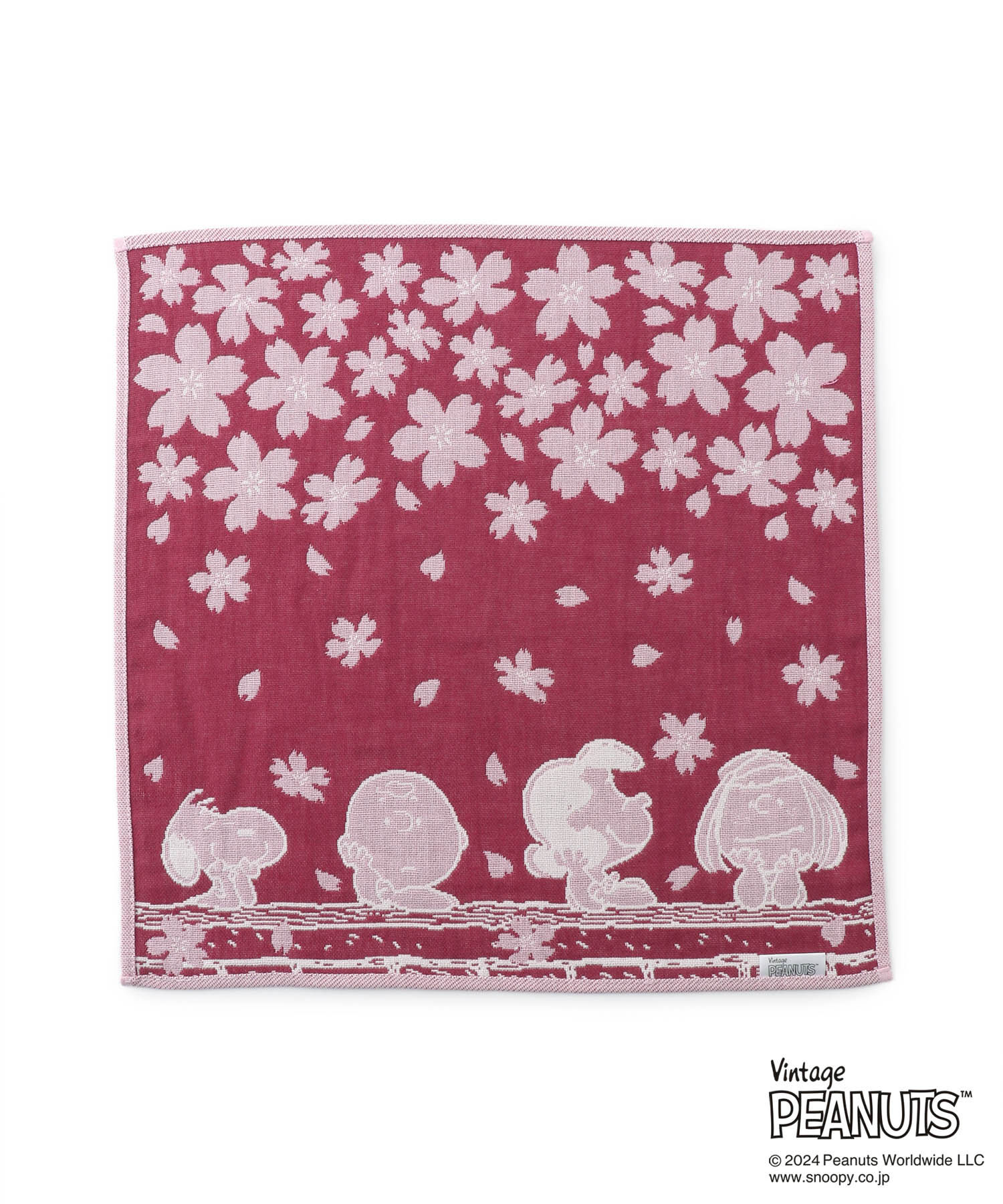 ROPE PICNIC PASSAGE「【SNOOPY/スヌーピー】さくら3重ガーゼハンカチ」|ハンカチ|