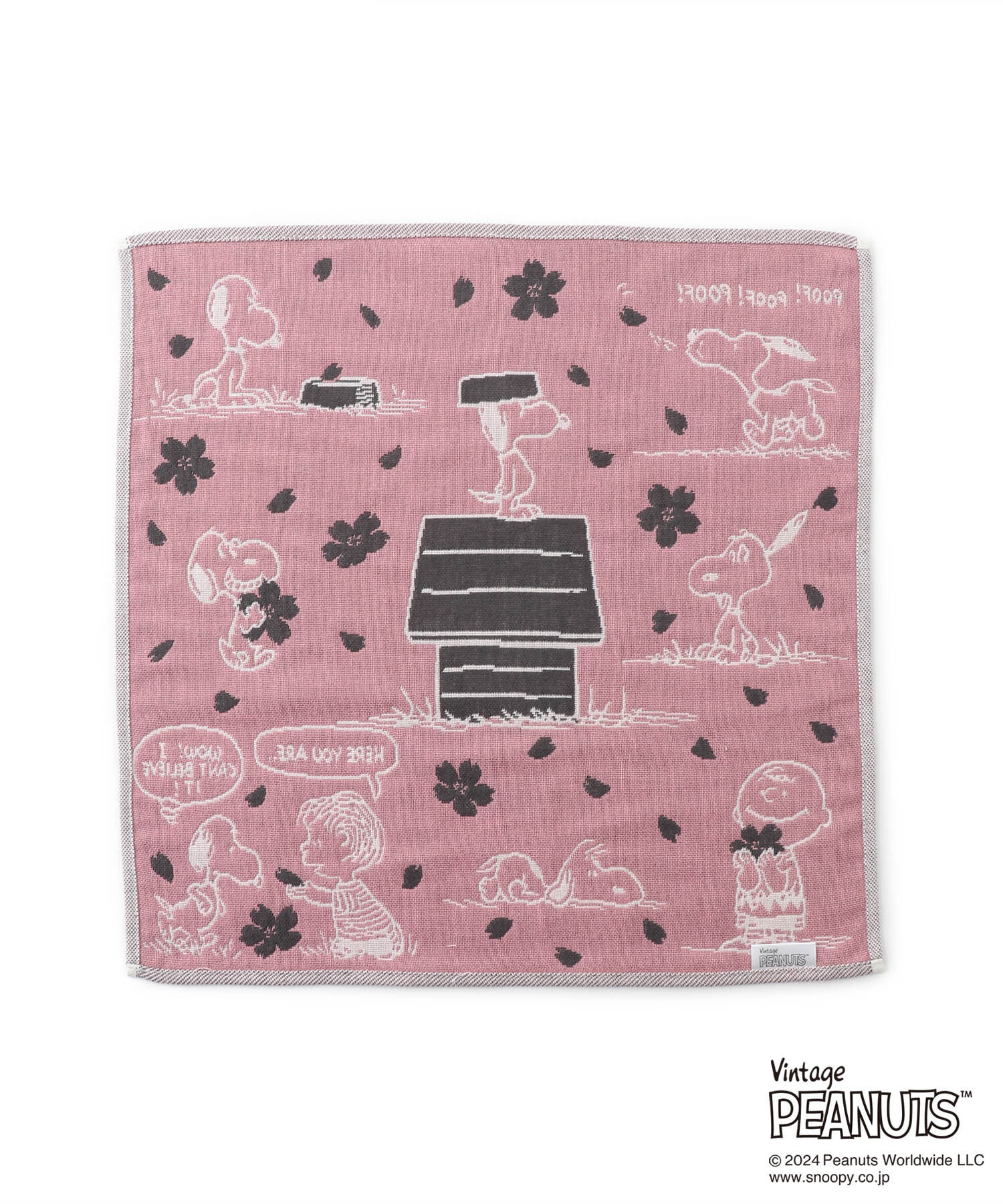 ROPE PICNIC PASSAGE「【SNOOPY/スヌーピー】さくら3重ガーゼハンカチ」|ハンカチ|