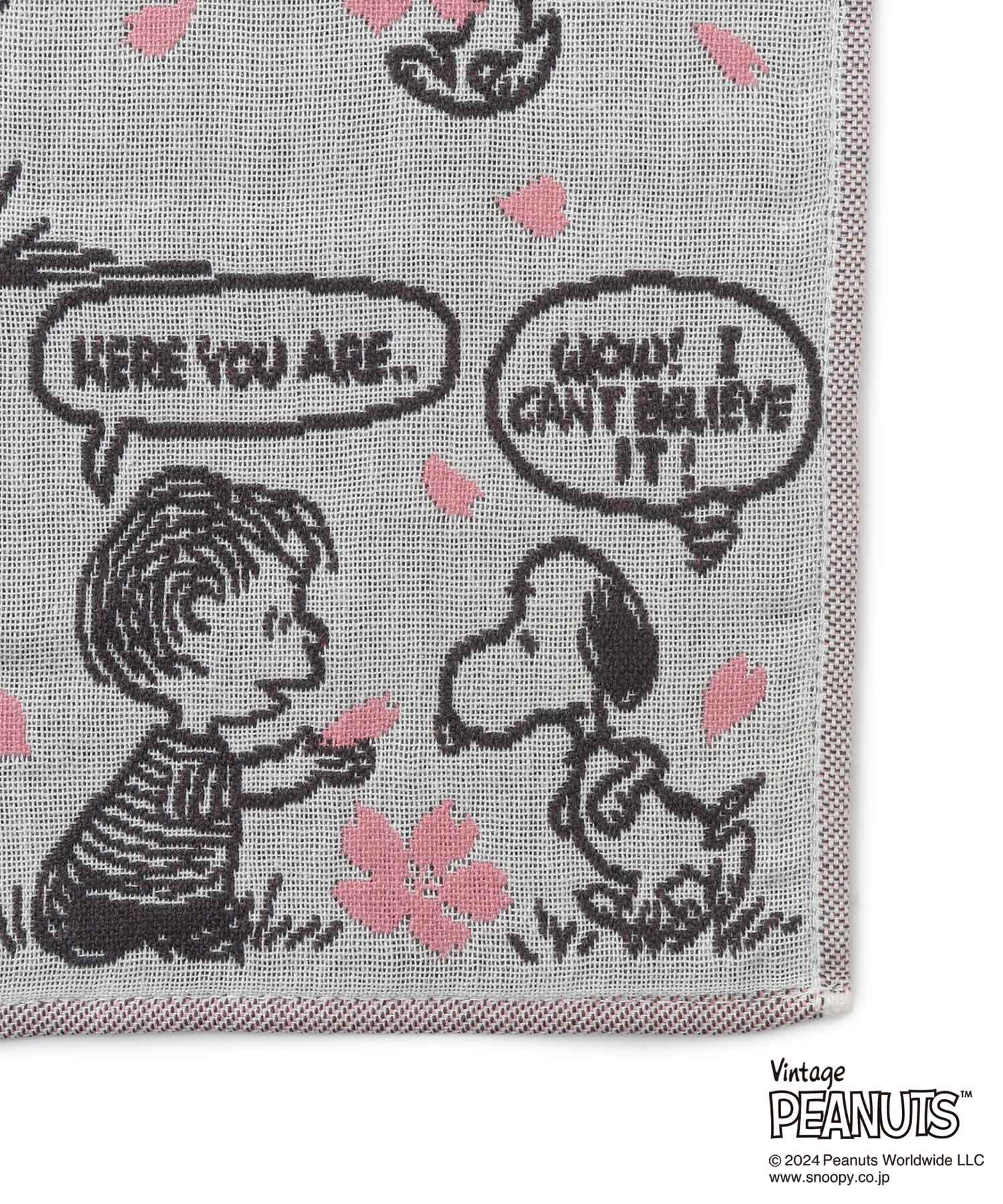 ROPE PICNIC PASSAGE「【SNOOPY/スヌーピー】さくら3重ガーゼハンカチ」|ハンカチ|