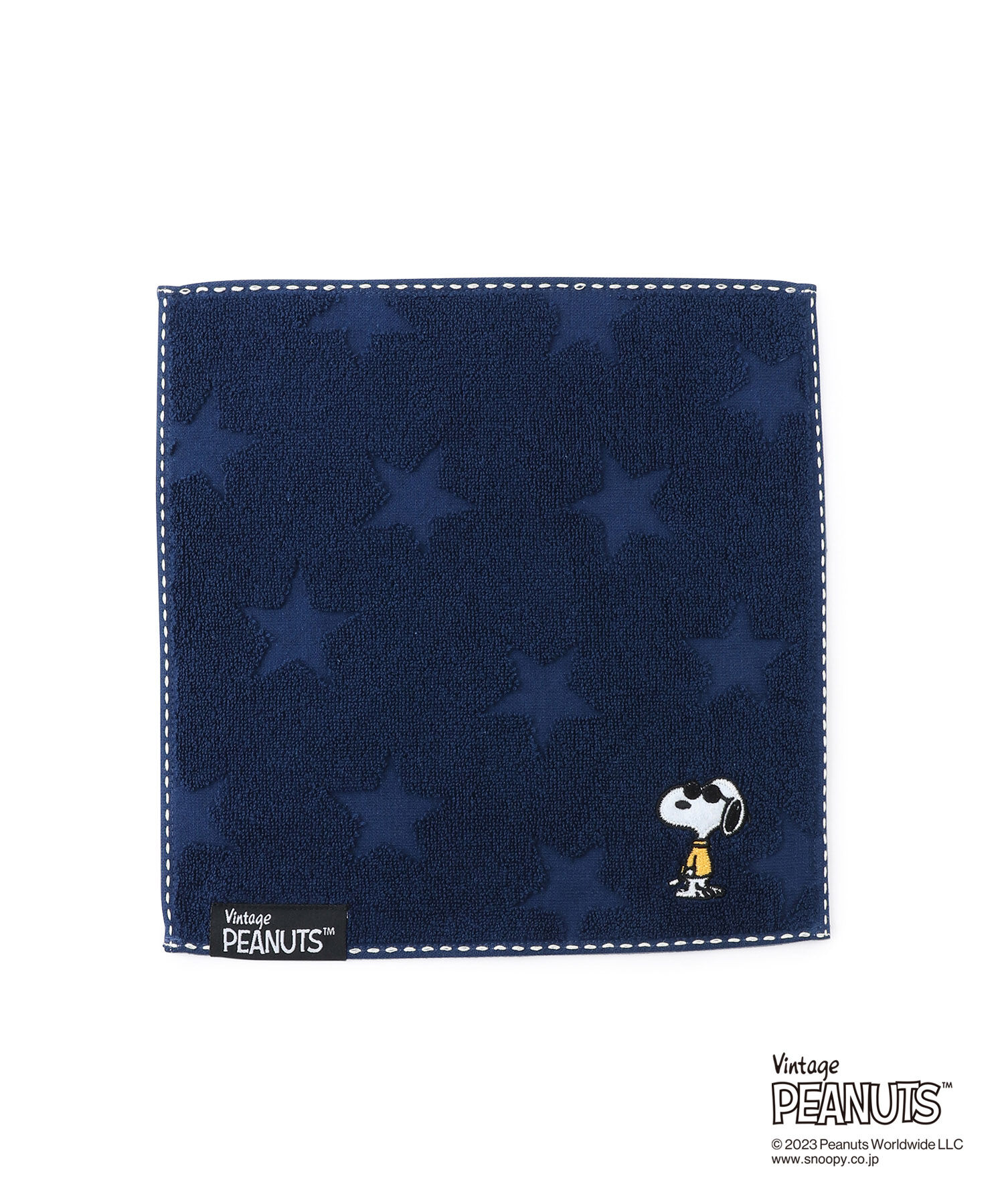ROPE PICNIC PASSAGE「【SNOOPY/スヌーピー】エンボスミニタオル」|ハンカチ|ネイビー(40)