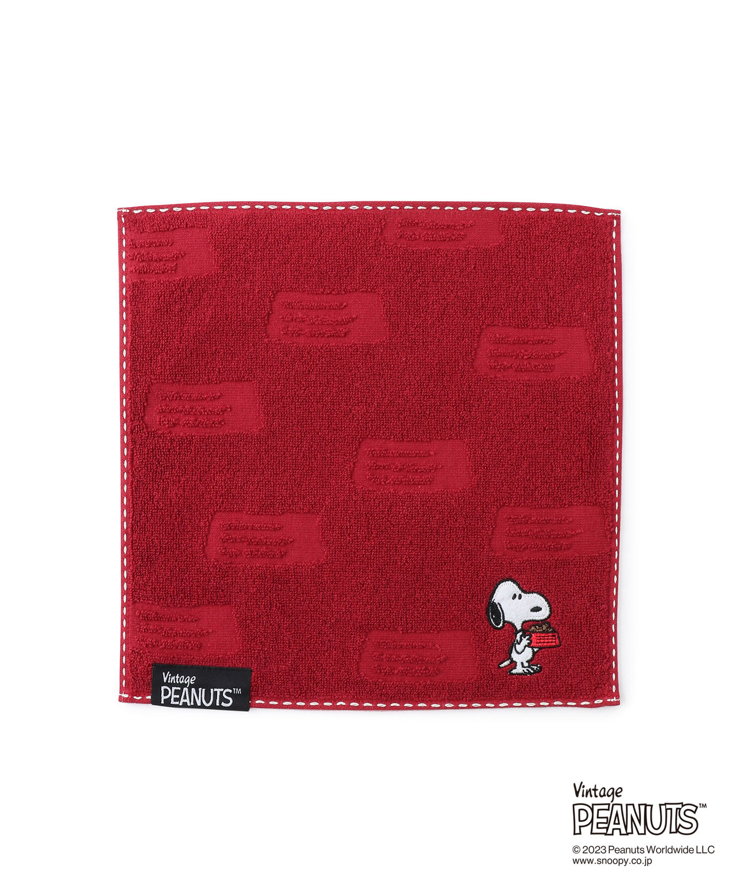 ROPE PICNIC PASSAGE「【SNOOPY/スヌーピー】エンボスミニタオル」|ハンカチ|レッド(60)