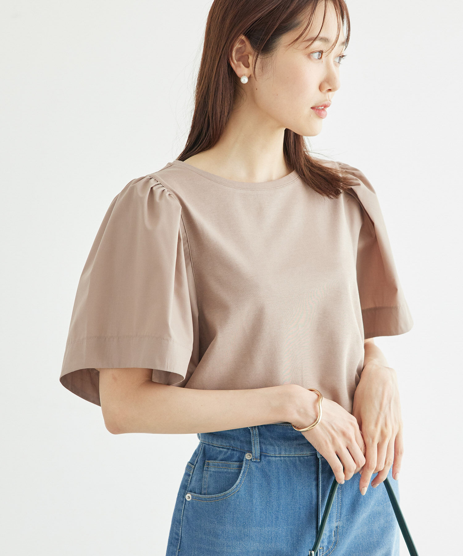 Rope&rsquo;Picnic「布帛ボリューム袖カットソートップス」|Tシャツ・カットソー|