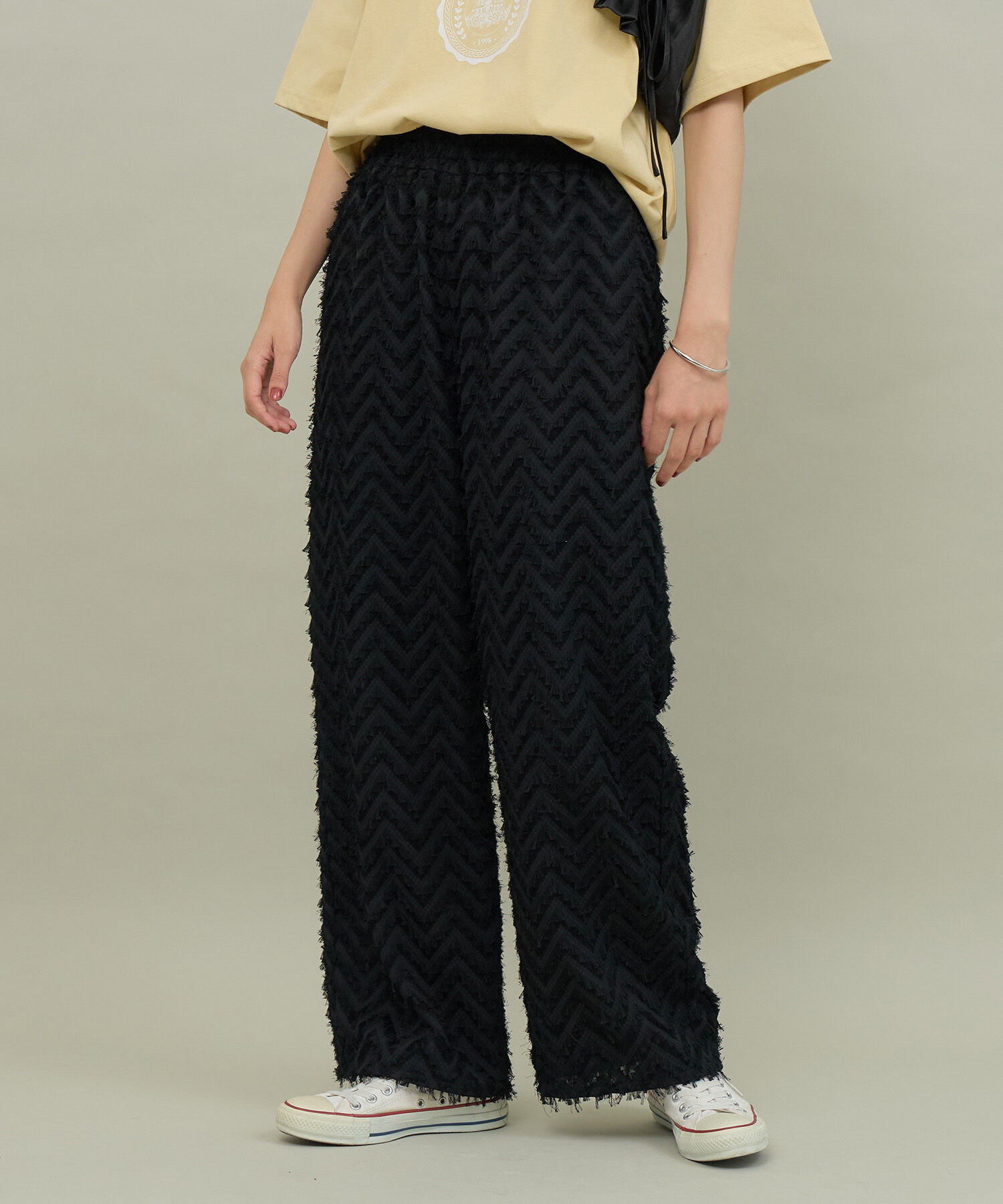 ROPE' PICNIC R「フリンジジャガードパンツ」|その他|ブラック(01)