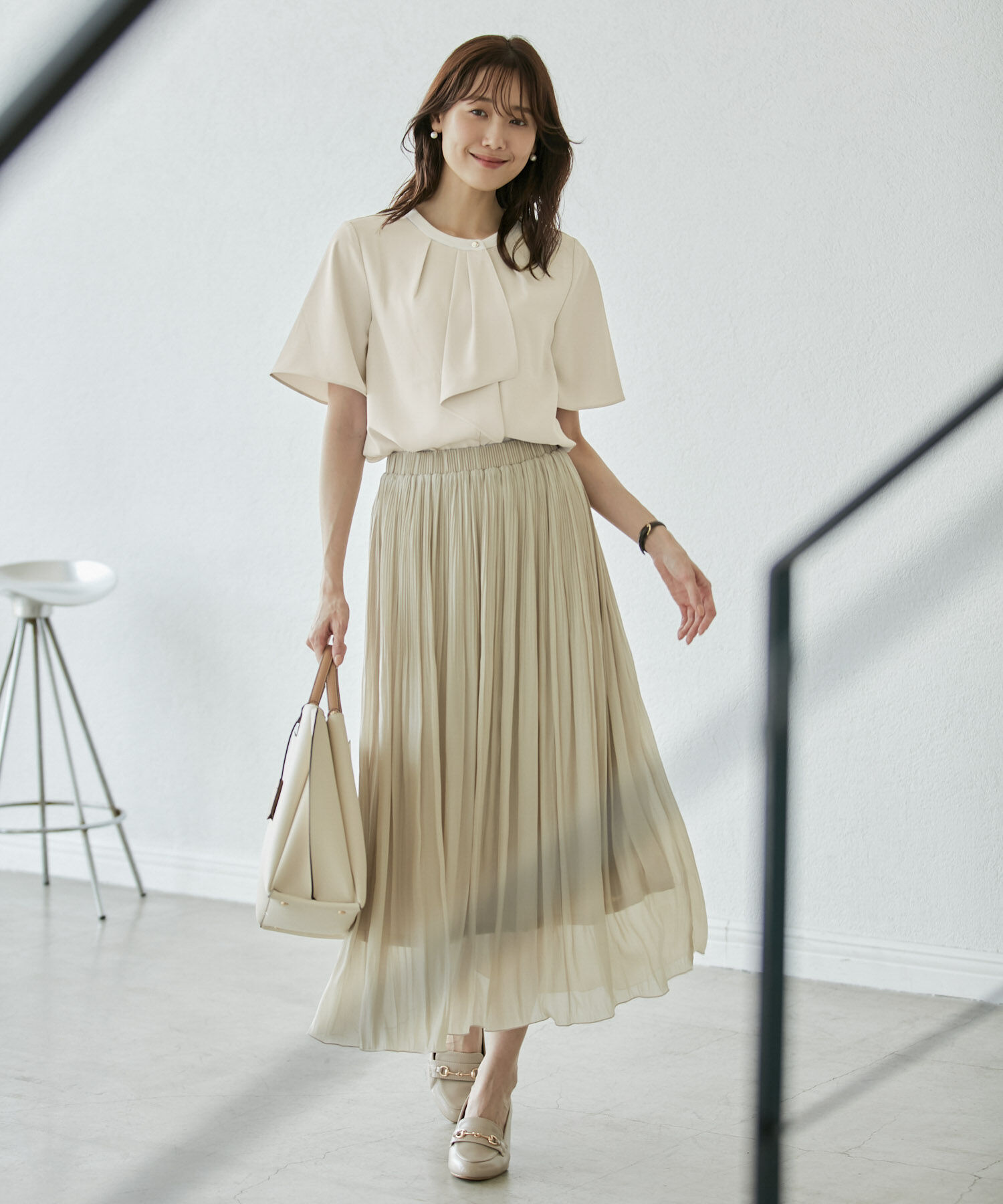 Rope&rsquo;Picnic「ボウタイハーフスリーブブラウス」|シャツ・ブラウス|