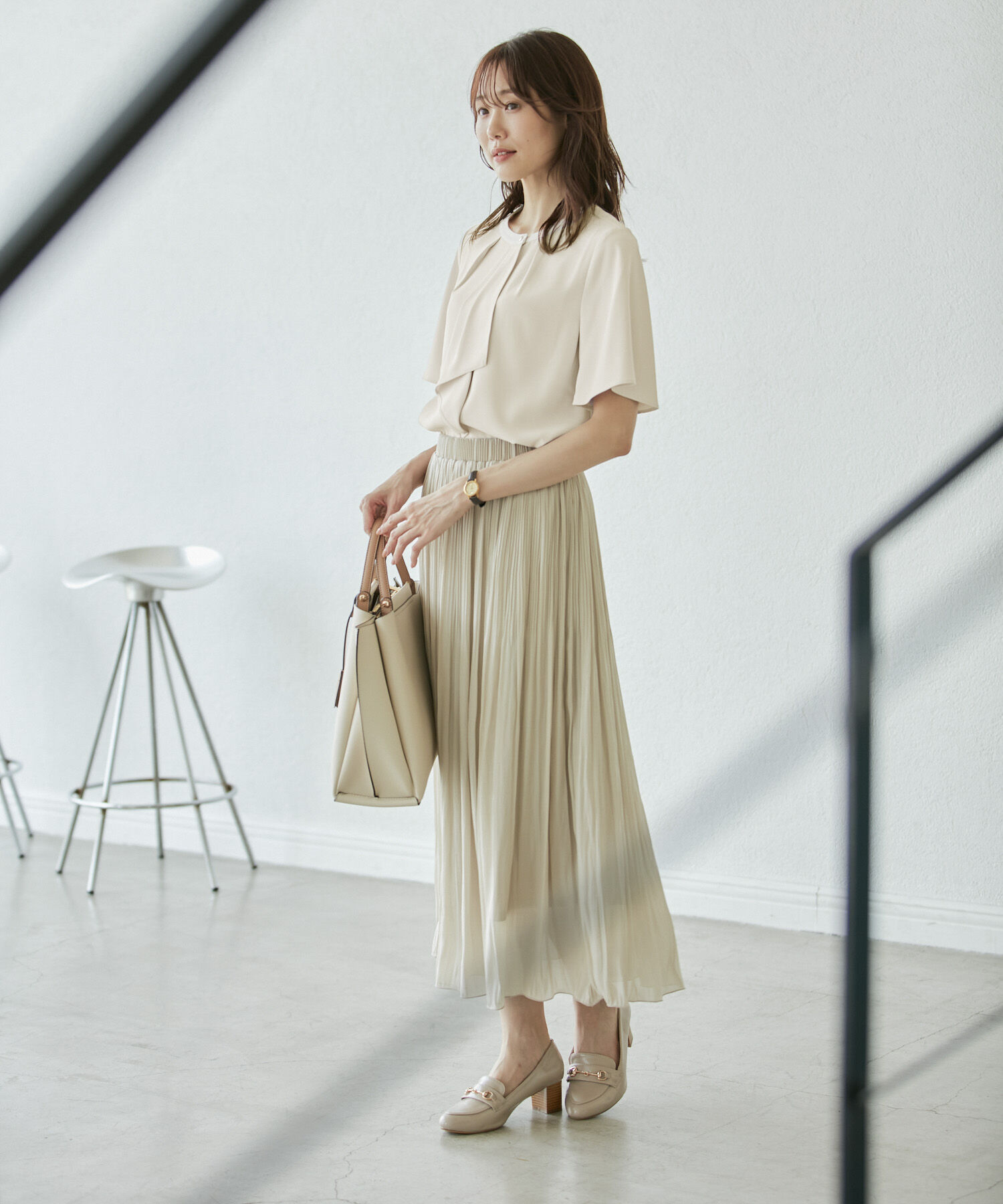 Rope&rsquo;Picnic「ボウタイハーフスリーブブラウス」|シャツ・ブラウス|