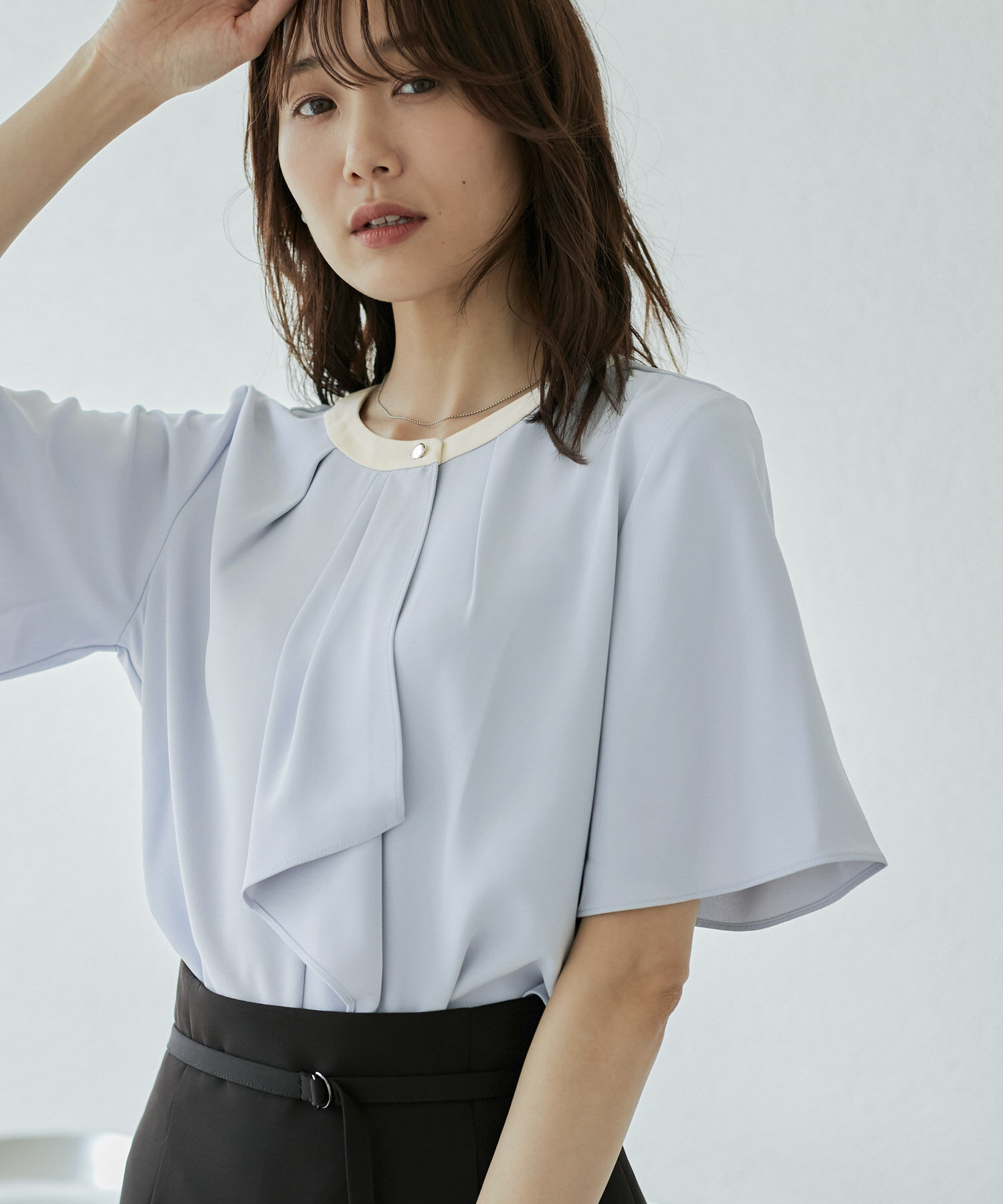 Rope&rsquo;Picnic「ボウタイハーフスリーブブラウス」|シャツ・ブラウス|