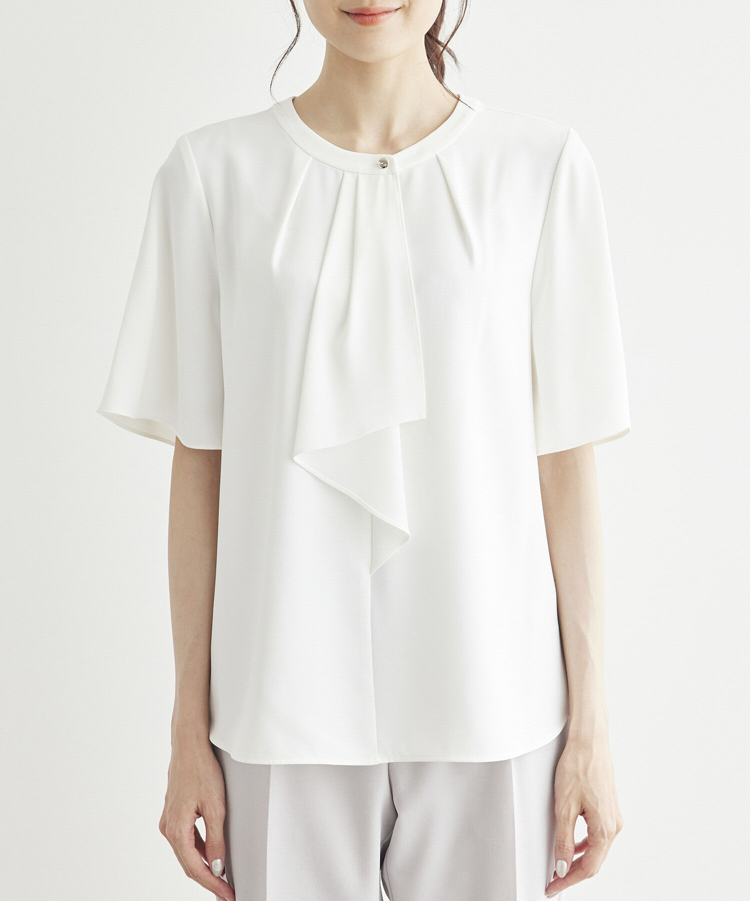 Rope&rsquo;Picnic「ボウタイハーフスリーブブラウス」|シャツ・ブラウス|