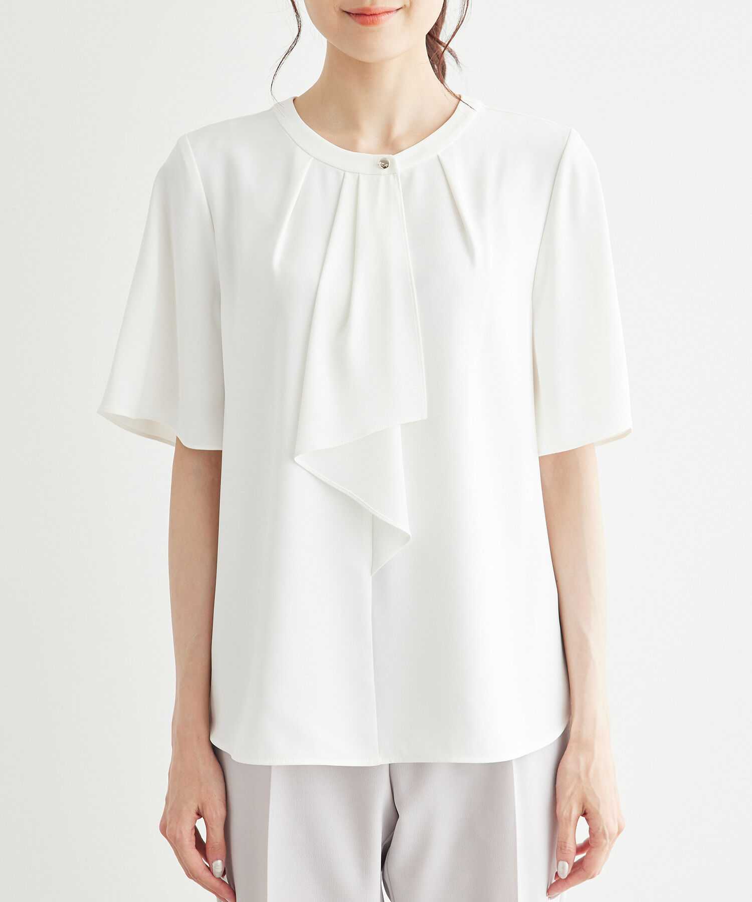 Rope&rsquo;Picnic「ボウタイハーフスリーブブラウス」|シャツ・ブラウス|