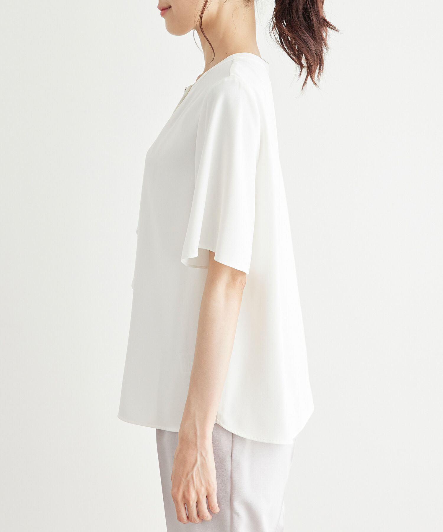 Rope&rsquo;Picnic「ボウタイハーフスリーブブラウス」|シャツ・ブラウス|