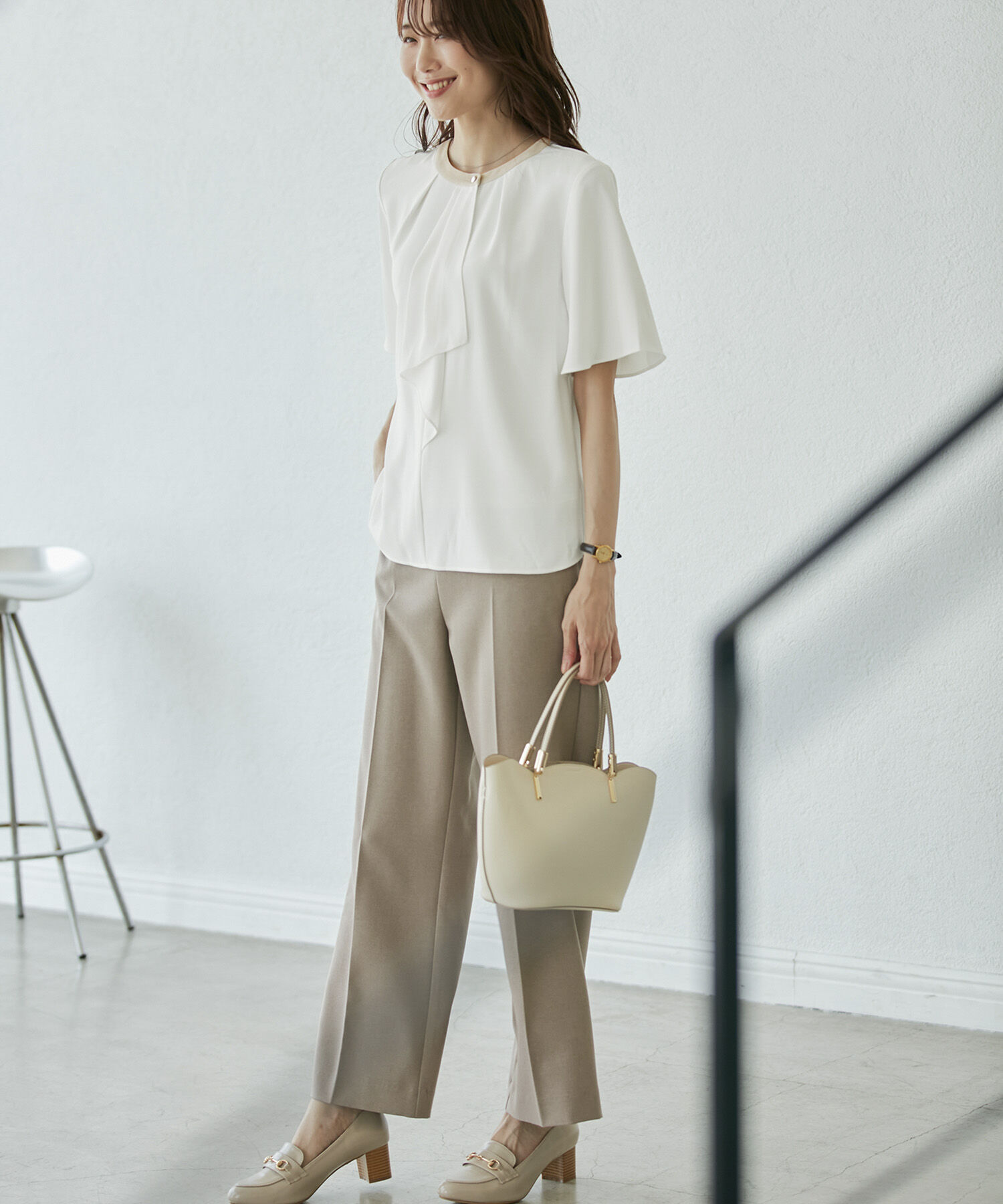 Rope&rsquo;Picnic「ボウタイハーフスリーブブラウス」|シャツ・ブラウス|