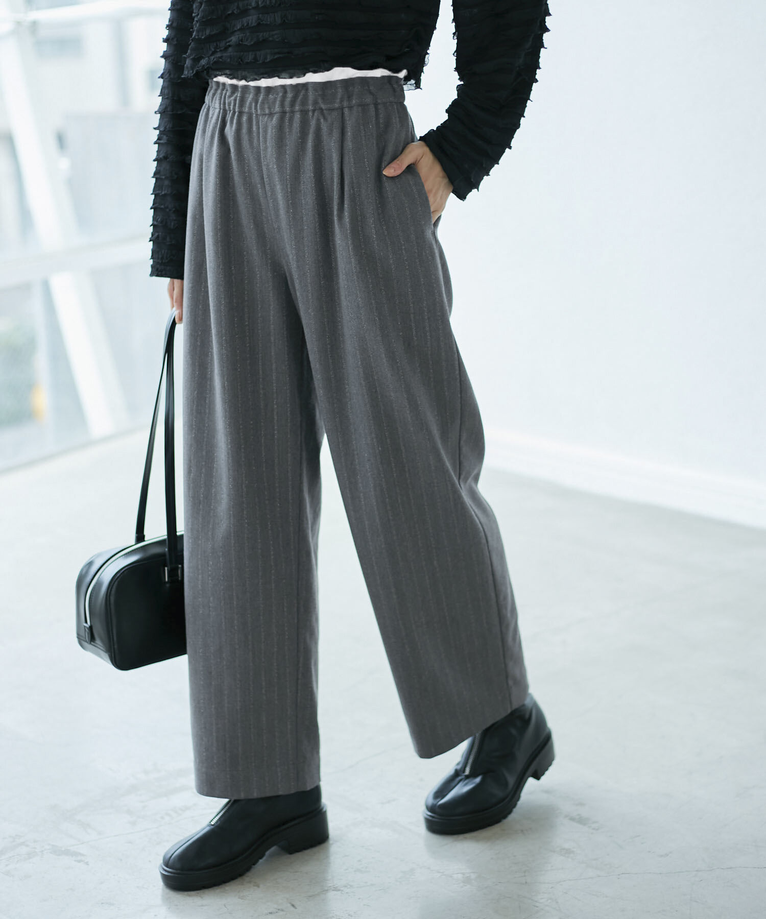 Rope&rsquo;Picnic「【3サイズ展開】ウエストディティールパンツ」|その他|グレー(07)