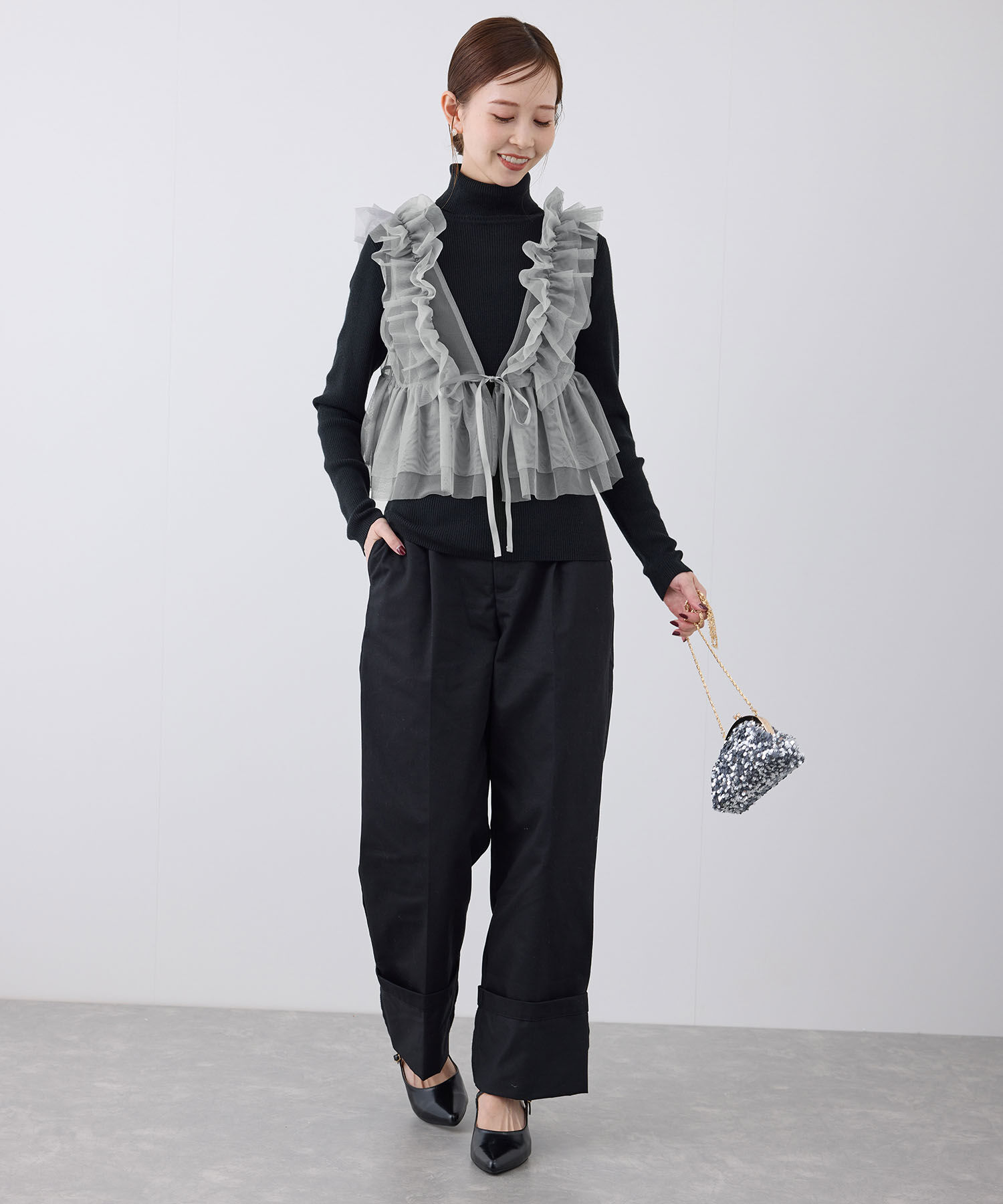 Rope&rsquo;Picnic「前後2WAY/フリルチュールビスチェ」|ベスト・ジレ|